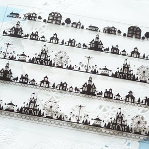 Clear Film Sheet for Resin Craft / Amusement Park Silhouette  / SH015