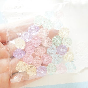 30 pcs Confetti Conpeito Beads/Plastic Motif 10mm Clear Pastel colors AZ1273 image 6