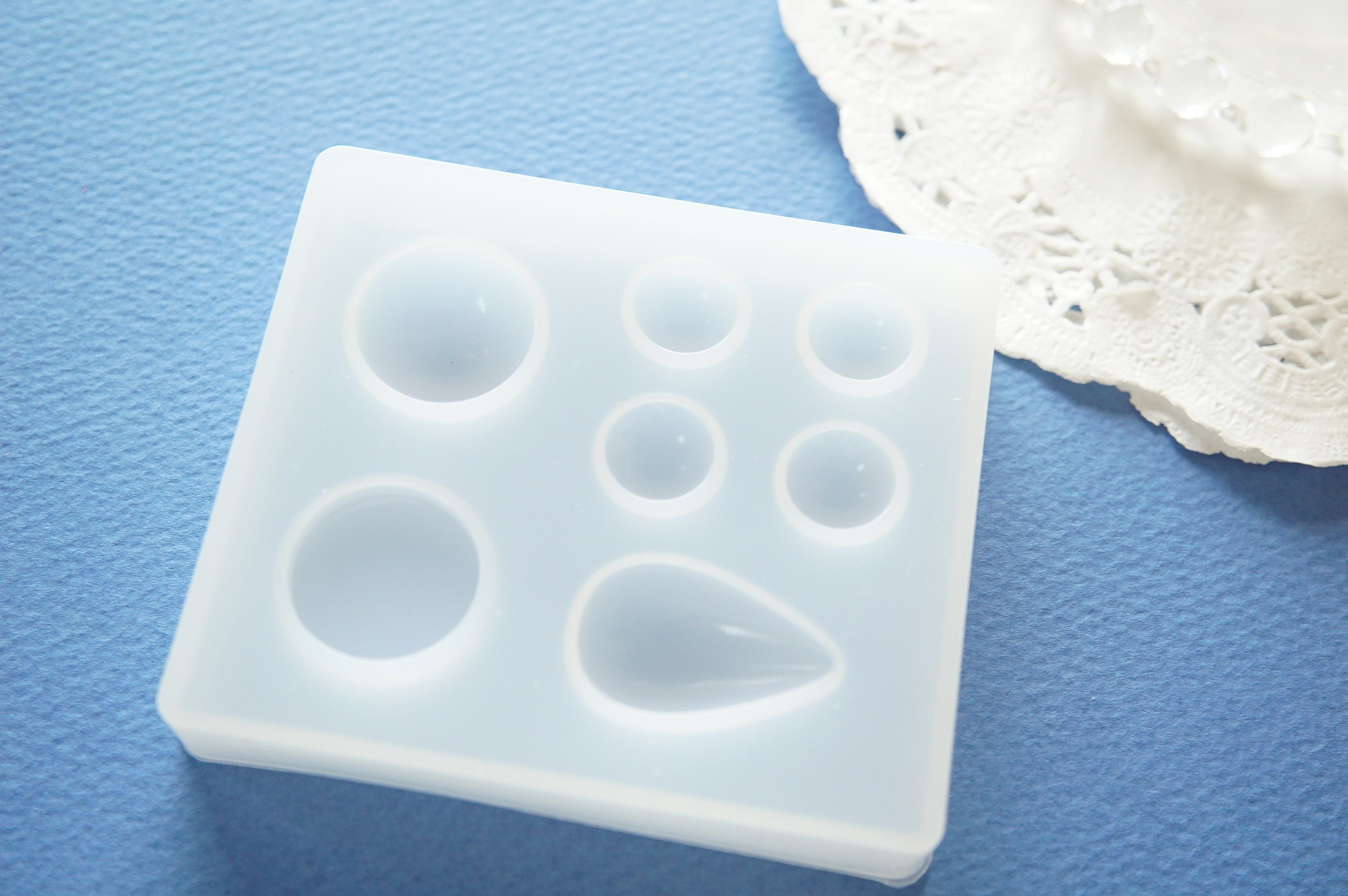 Silicone Mold for UV Resin Craft / Hemisphere Drop Round Etsy