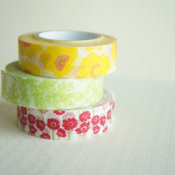 3 Masking Tapes Poppy Set Y/G/R (((LAST)))