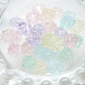 30 pcs Confetti Conpeito Beads/Plastic Motif 10mm Clear Pastel colors AZ1273 image 2