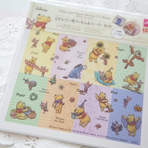 Stock limitado // Película transparente y hoja de papel para manualidades con resina / Winnie the Pooh / SH071
