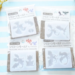 4 Stück Silikonform für UV-Harz / Drachen (6.5cm5cm ) ML102