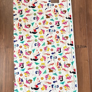 LISENCED//Vintage Sailor Moon Oxford Fabric/ White SCRAP (64*138cm) No.004