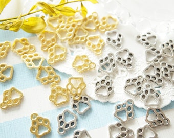 10pcs Open Bezel Charm  / Tiny Paws (11mm10mm) AZ1460