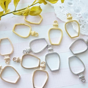5 pcs Open Back Bezel Charms/Perfume Bottle/Small Size (15mm22mm)AZ506