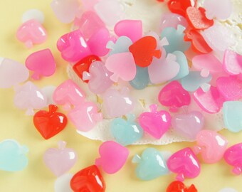 SALE 10 pcs Milky color Tiny Spade Cabochon / resin inserts (12mm13mm) DR521 (((LAST/ no restock)))