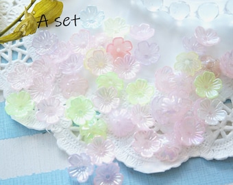 Limited Stock//50pcs Cherry Blossom Beads (10mm)AB Milky Colors AZ1454