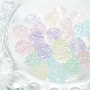 30 pcs Confetti Conpeito Beads/Plastic Motif 10mm Clear Pastel colors AZ1273 image 3