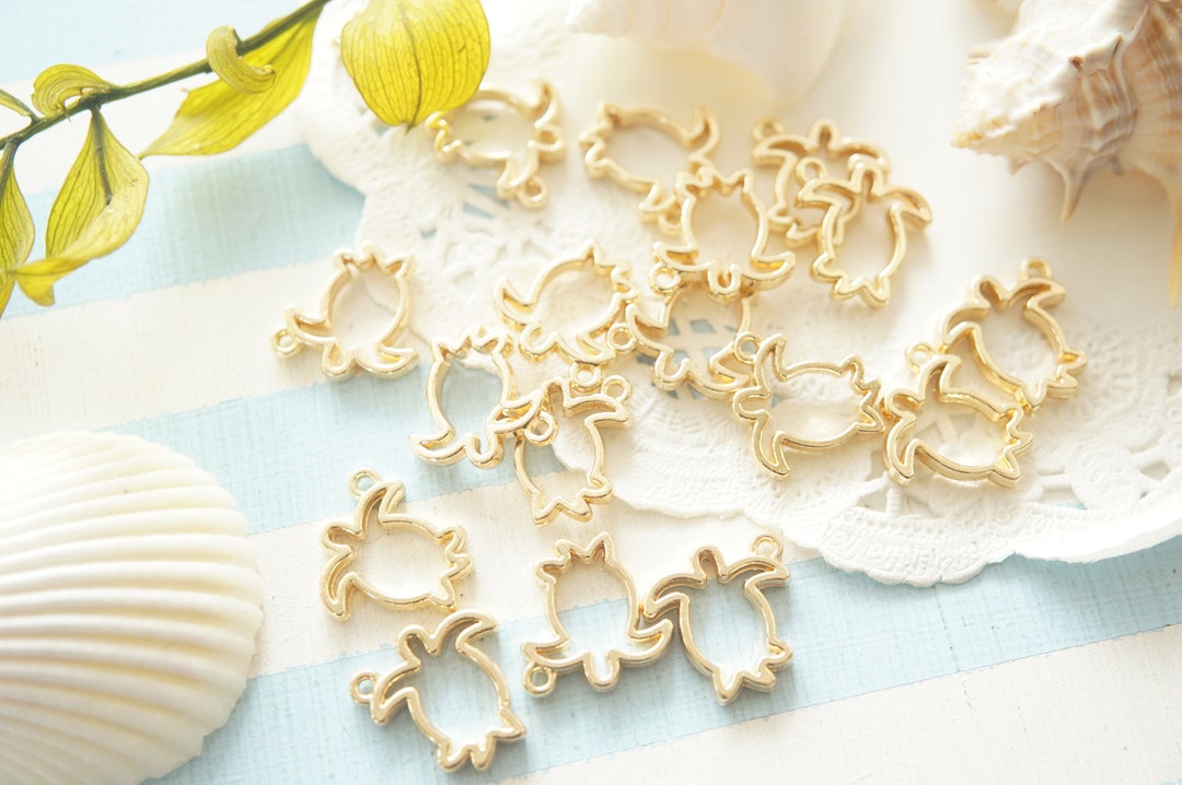 10 Pcs Open Back Bezel Charms / Smaller Turtle (16mm16mm) AZ682 - Etsy