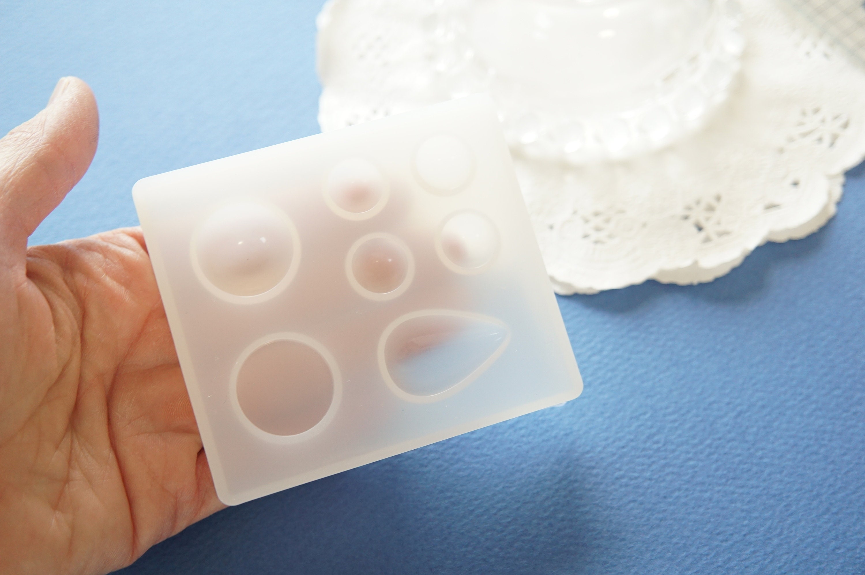 Silicone Mold for UV Resin Craft / Hemisphere Drop Round Etsy