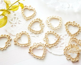 2-5 pcs Open Back Bezel Charms/Lacey Heart (18mm18mm) AZ1452