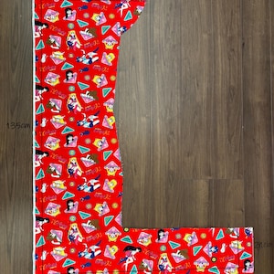 LICENSED//Vintage Sailor Moon Oxford Fabric/ Red (Scrap) No.007