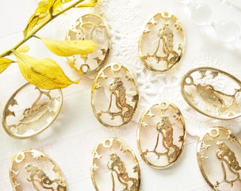 Only One //10 pcs Open Bezel Charm (18mm25mm) Oval Princess  AZ002