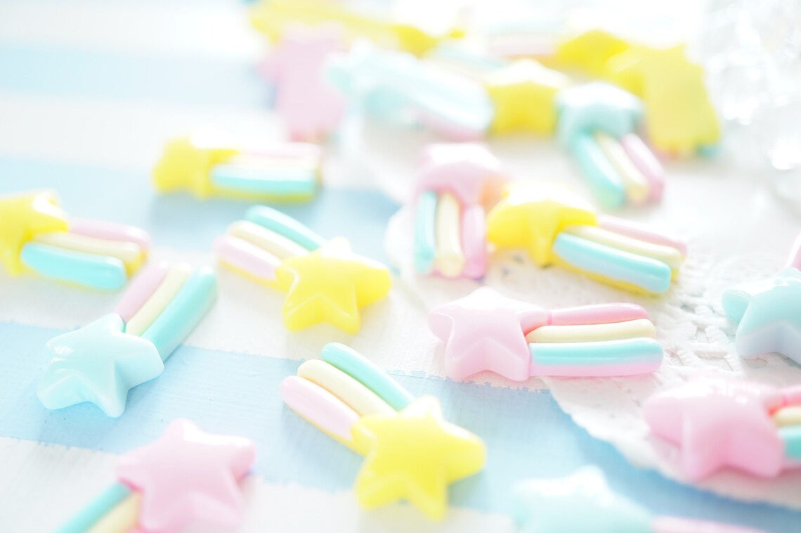 9 pcs Pastel Shooting Star Cabochon 12mm23mm IK166 Etsy
