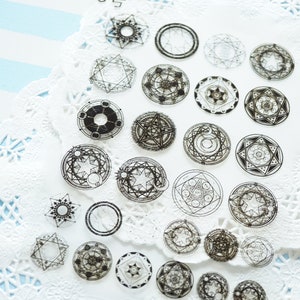 Clear Film Sheet for Resin Craft / Magical Circle Black Color / SH044