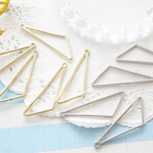 5 pcs Open Back Bezel Charms /Obtuse Triangle (40mm14mm) Medium AZ1189