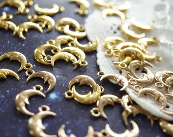 10-20 Pcs Sleeping Face Crescent Moon Charm(9mm12mm) AZ1459