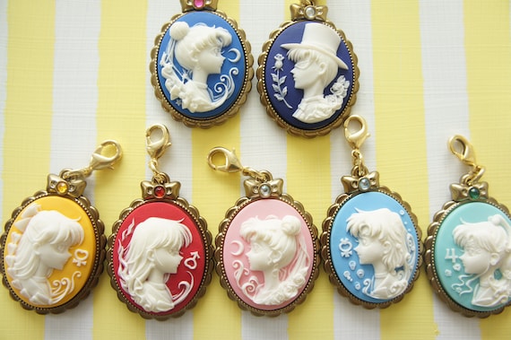 Licensed by BANADI//7 Pcs Sailor Moon Cameo Charm Set - Etsy