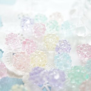 30 pcs Confetti Conpeito Beads/Plastic Motif 10mm Clear Pastel colors AZ1273 image 5