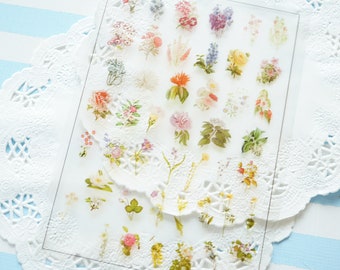 Clear Film Sheet for Resin Craft / Antique Color Flowers / SH008