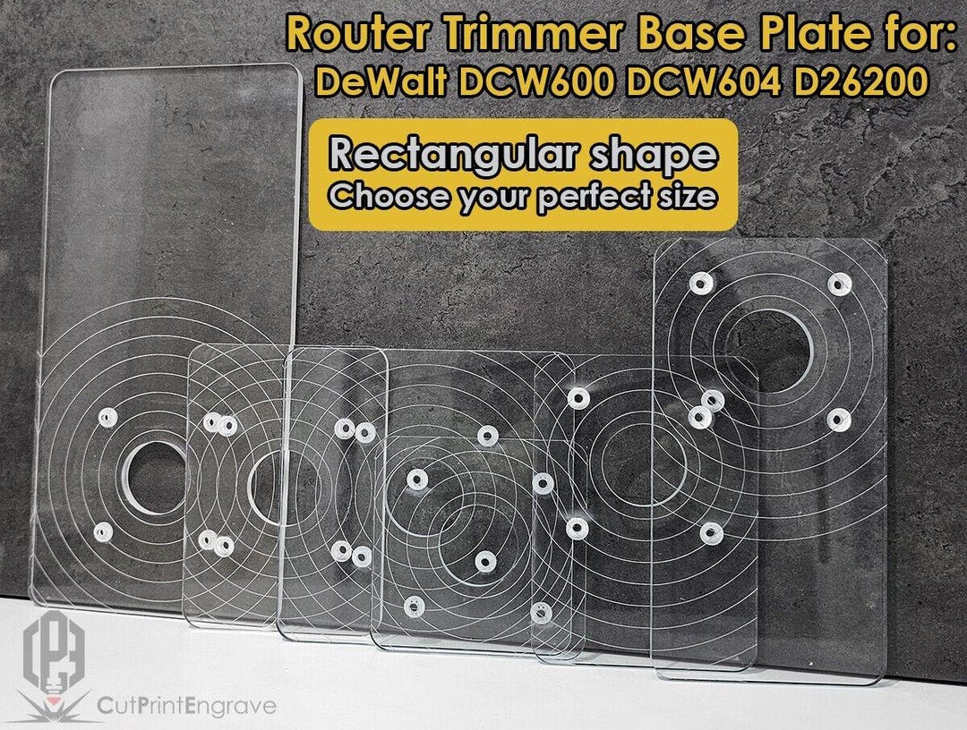 Rectangular Shape Router Base Plate for Dewalt Dcw600 Dcw604 D26200 103x145mm - UK