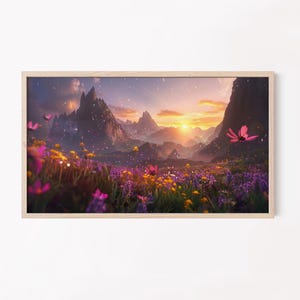 Dark Majestic Peaks | Samsung Frame TV Art | Fantasy Landscape Digital Download | Surreal Mountain Wall Decor