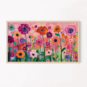 Leuchtend Bunte Wildblumen Feld Kunst für Samsung Frame TV | Digitaler Download