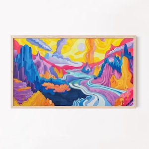 Surreal Landscape Samsung Frame TV Art: Colorful Kaleidoscope (Digital Download)