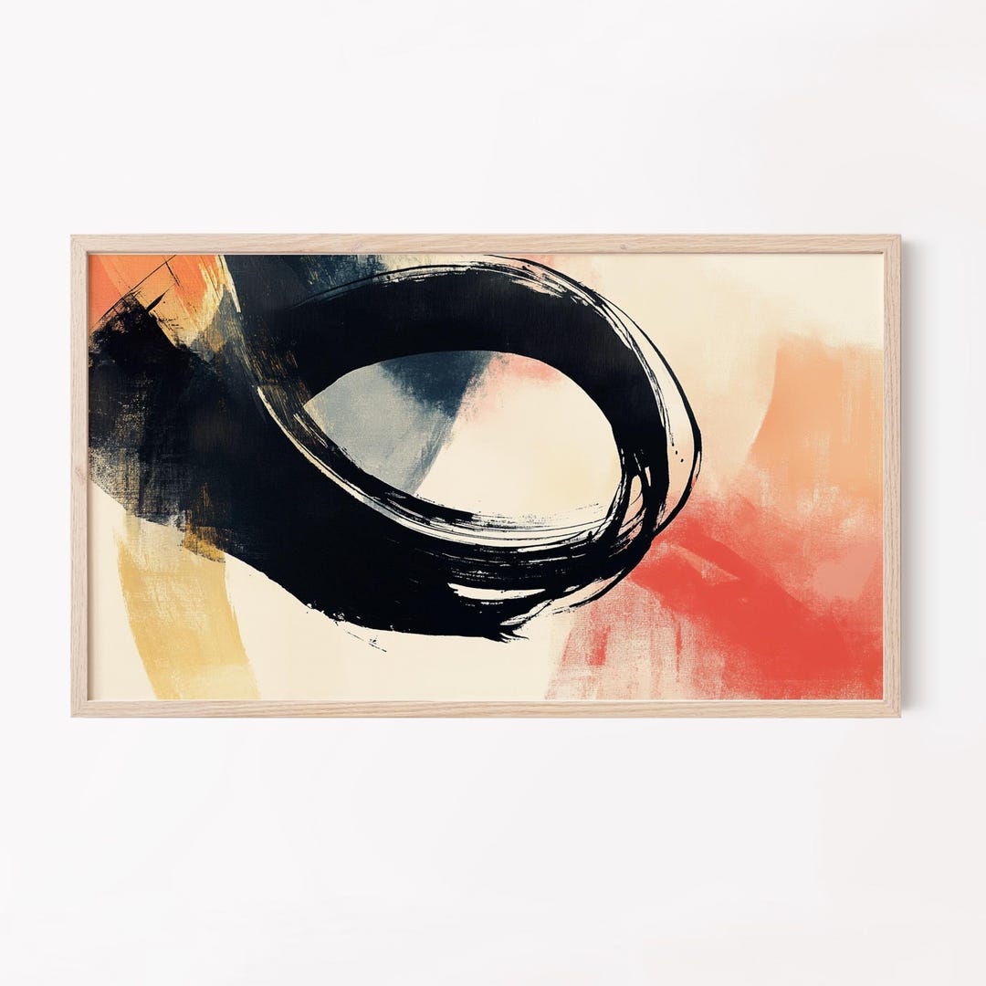 Zen Ink Painting for Samsung Frame TV: Abstract Brushstroke Art ...