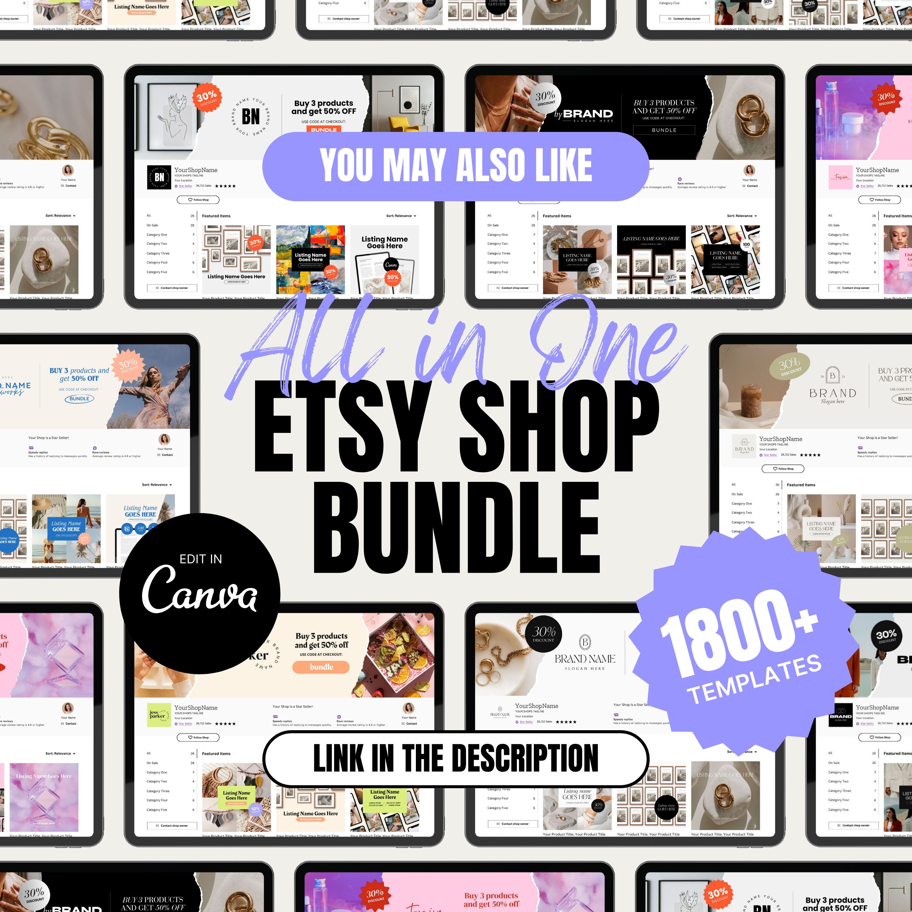 Etsy Banner Template Etsy Shop Branding Kit Etsy Canva Template