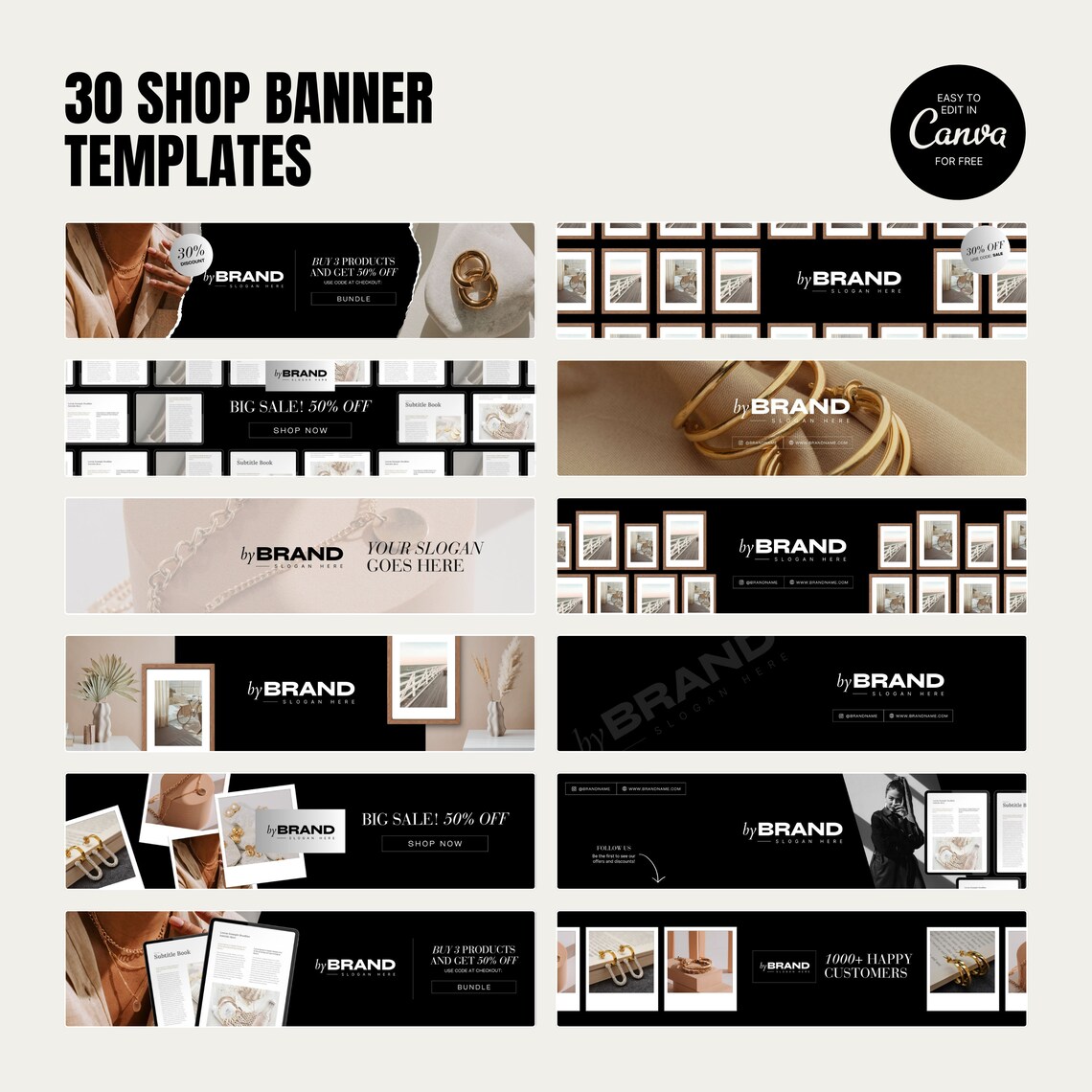 Etsy Banner Template, Etsy Shop Branding Kit, Etsy Canva Template