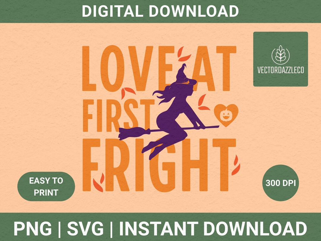 Love at First Fright Halloween Png Svg, Halloween Shirt PNG SVG