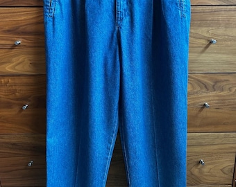 Vintage 90s Lee Jeans, Pleated Trousers, High Rise Curvy Sz 14, 32 X 30 1/2
