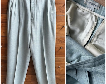 Vintage 90’s Pleated Pants Barry Bricken Women’s Vintage Trousers Springtime Blue High-waist Sz 12 31/32” waist