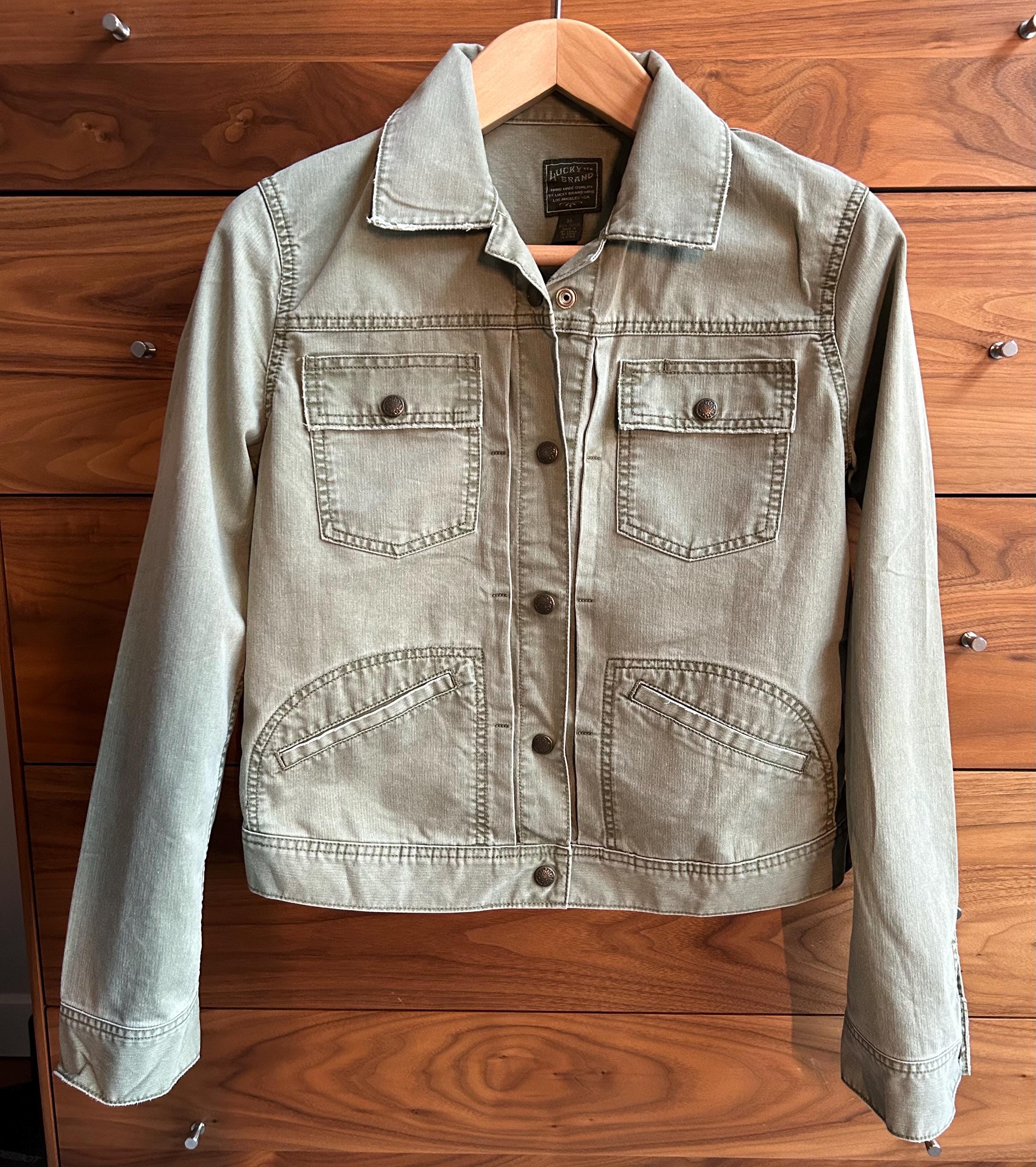 Vintage Jacket Mid 00's Lucky Brand Jean Jacket, Green 100