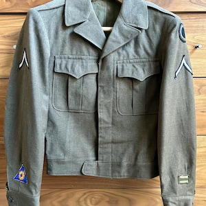 60S Greek Army Battle Dress Wool Jacket Military Vintage