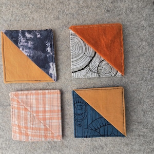 Fabric Corner Bookmark: Oranges