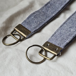 Handmade Key Fob Wristlet: Scrap Denim