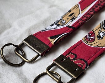 Handmade Key Fob Wristlet: San Francisco 49ers Pattern