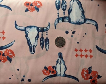 ORGANIC SKULLS & ROSES Fabric by Monaluna