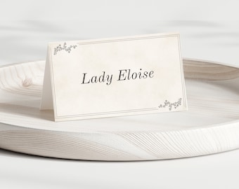 Bridgerton Name Cards Food Labels | Digital Download | Editable Template for Birthday Party, Bridal Shower, Tea Party, Watch Party | A101