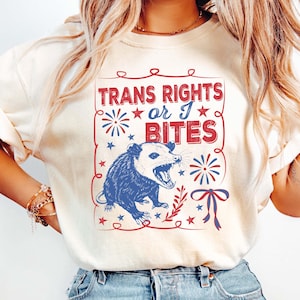 Retro Pride Month Shirt, Trans Rights Or I Bites Shirt, LGBTQ+ Shirt, Funny Pride Gift Shirt, Trans Gender Gift Shirt, Equality Shirt, Gay