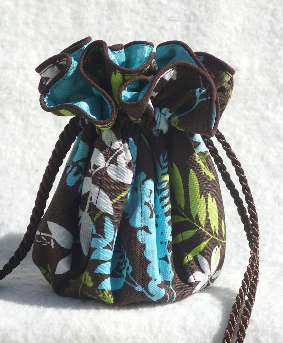 Jewelry Travel Bag in Sweet Silhouette Design of Aqua Lime and - Etsy
