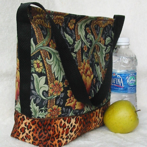 Luscious Insulated Lunch Bag with cheetah and flowers