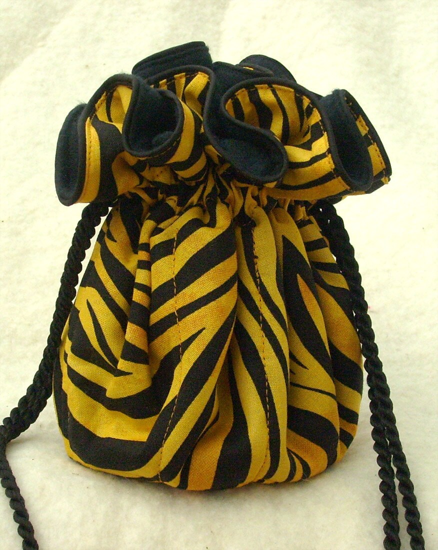 Anti Tarnish Jewelry Bag Pouch in Golden Tiger Animal