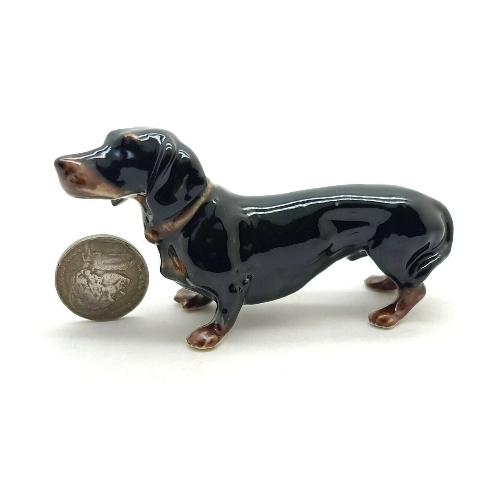 Dachshund Dog Figurine Ceramic Animal Miniature Statue Etsy
