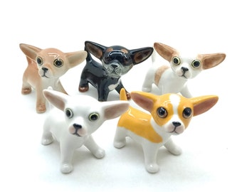 Chihuahua Dog Ceramic Figurine Animal Statue