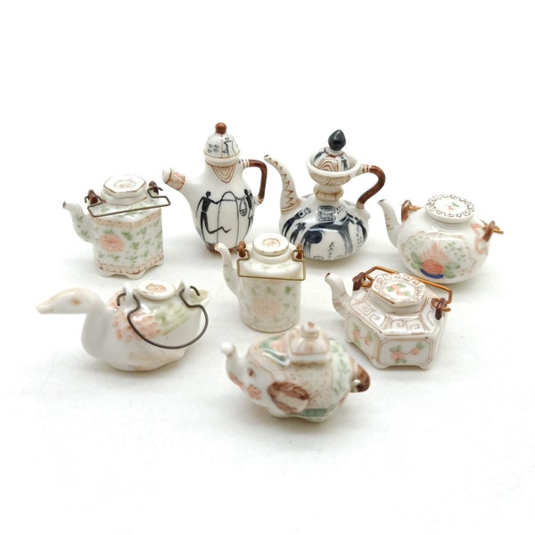 Teapot Chinese Porcelain Ceramic Miniature