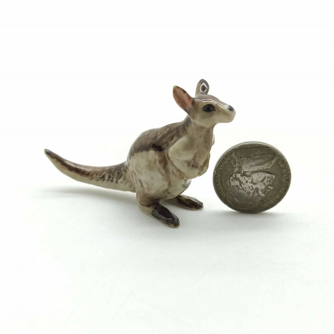 Set of 2 Kangaroo Figurine Ceramic Animal Miniature Statue Etsy